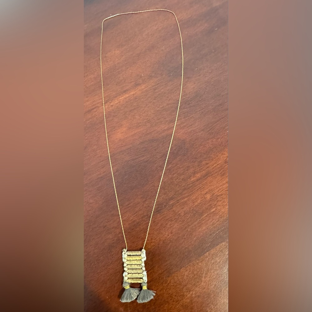 Long Gold Tassel Necklace
